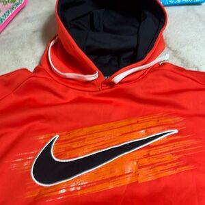 Nike therma fit hoodie, orange and navy sz xxl